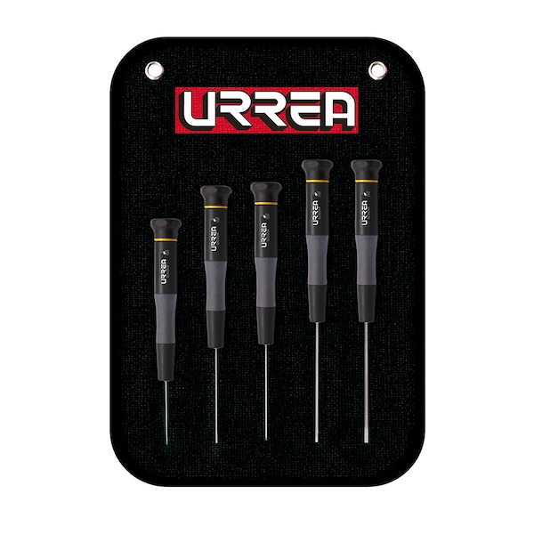 Urrea ESD Bimaterial Precision Screwdrivers set of 5 pieces (slotted type). 9500BG - main